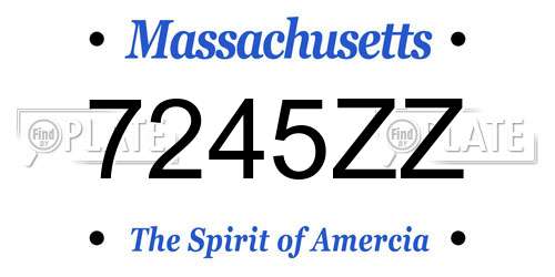 7245ZZ Massachusetts License Plate