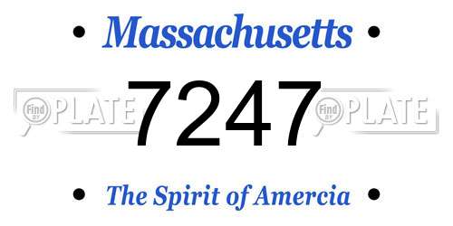 7247 Massachusetts License Plate