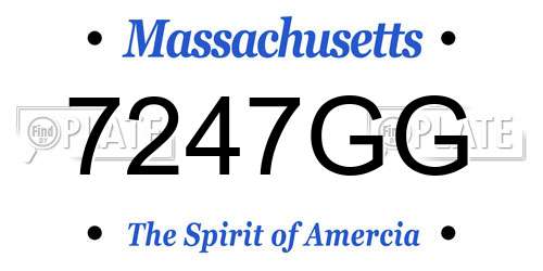 7247GG Massachusetts License Plate