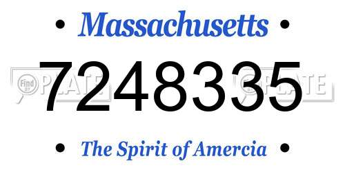 7248335 Massachusetts License Plate