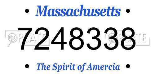 7248338 Massachusetts License Plate