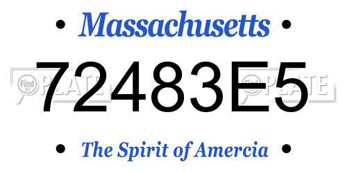 72483E5 Massachusetts License Plate