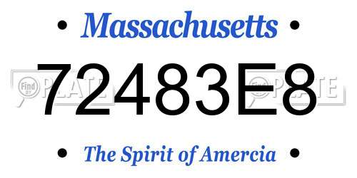 72483E8 Massachusetts License Plate