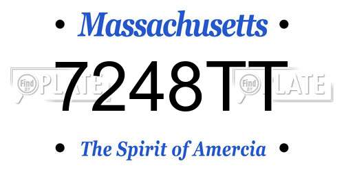 7248TT Massachusetts License Plate