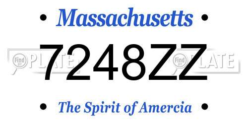 7248ZZ Massachusetts License Plate