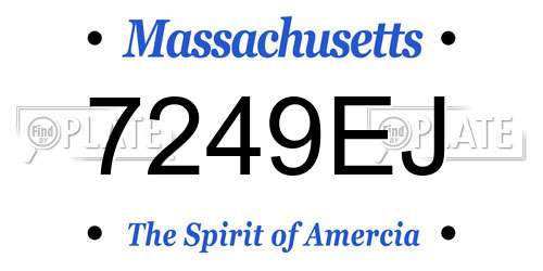 7249EJ Massachusetts License Plate