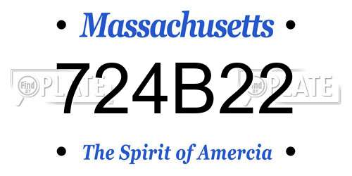 724B22 Massachusetts License Plate