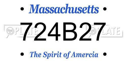 724B27 Massachusetts License Plate