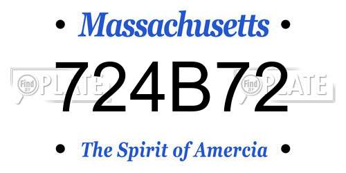 724B72 Massachusetts License Plate