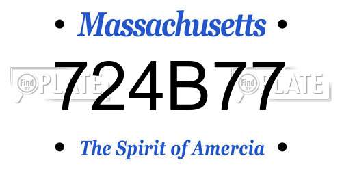 724B77 Massachusetts License Plate