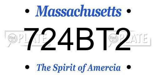724BT2 Massachusetts License Plate