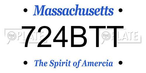 724BTT Massachusetts License Plate