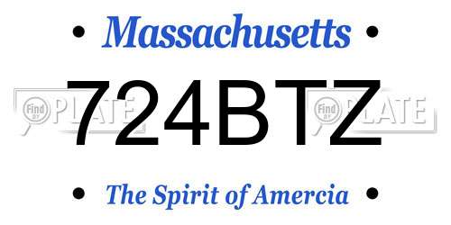 724BTZ Massachusetts License Plate