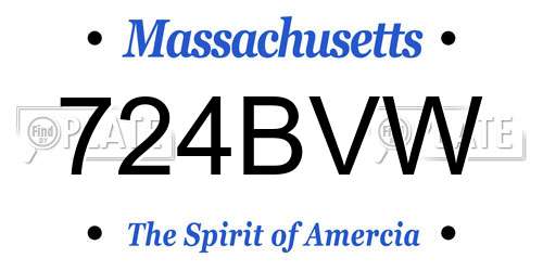 724BVW Massachusetts License Plate