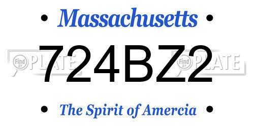 724BZ2 Massachusetts License Plate
