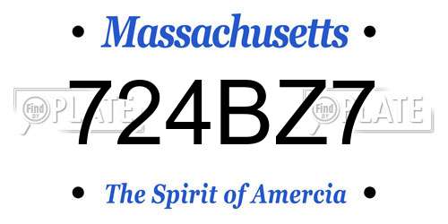 724BZ7 Massachusetts License Plate