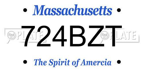 724BZT Massachusetts License Plate