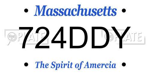 724DDY Massachusetts License Plate