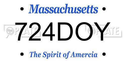 724DOY Massachusetts License Plate