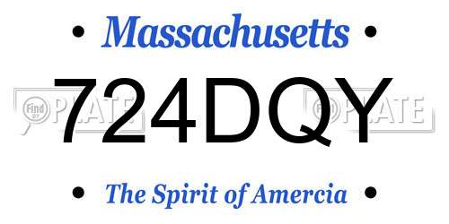 724DQY Massachusetts License Plate