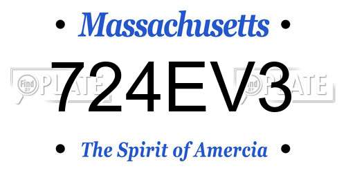 724EV3 Massachusetts License Plate