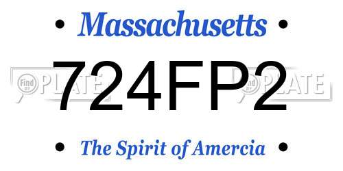 724FP2 Massachusetts License Plate