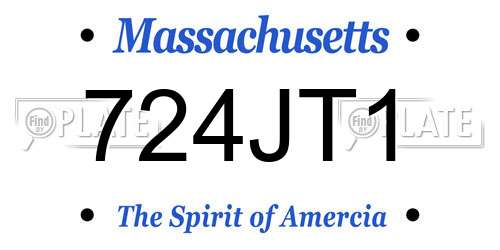 724JT1 Massachusetts License Plate