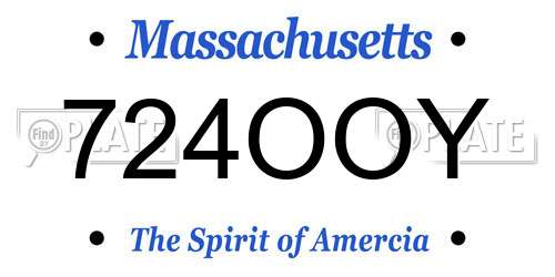 724OOY Massachusetts License Plate