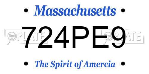 724PE9 Massachusetts License Plate