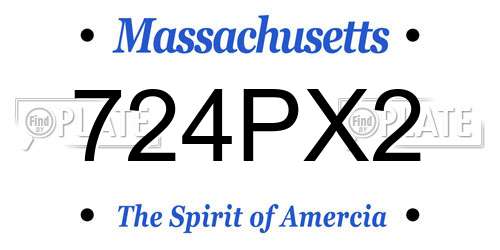 724PX2 Massachusetts License Plate