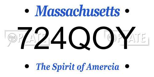 724QOY Massachusetts License Plate