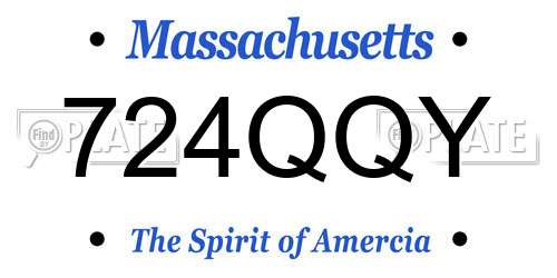 724QQY Massachusetts License Plate