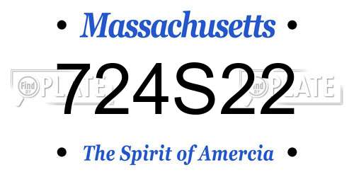 724S22 Massachusetts License Plate