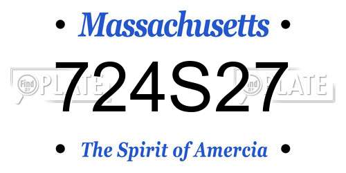 724S27 Massachusetts License Plate