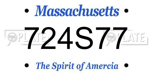 724S77 Massachusetts License Plate