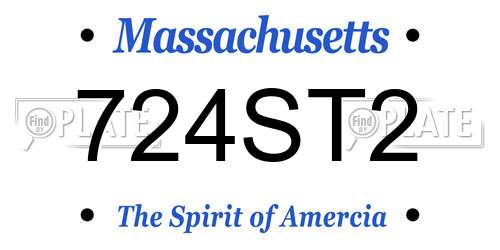 724ST2 Massachusetts License Plate