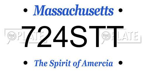724STT Massachusetts License Plate