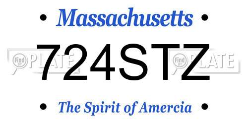 724STZ Massachusetts License Plate