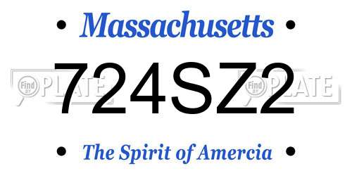 724SZ2 Massachusetts License Plate