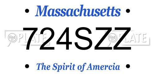 724SZZ Massachusetts License Plate