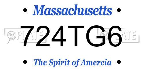 724TG6 Massachusetts License Plate