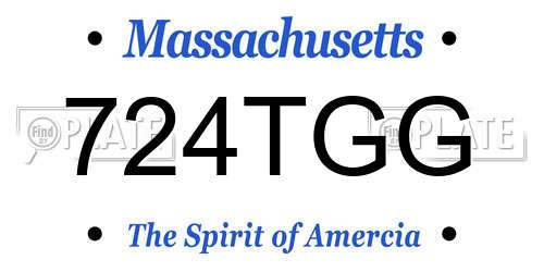 724TGG Massachusetts License Plate