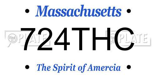 724THC Massachusetts License Plate