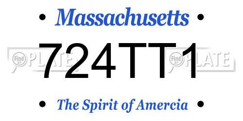 724TT1 Massachusetts License Plate