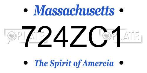 724ZC1 Massachusetts License Plate