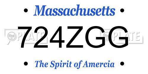 724ZGG Massachusetts License Plate