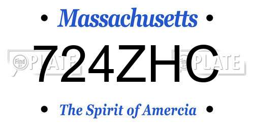724ZHC Massachusetts License Plate