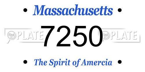7250 Massachusetts License Plate