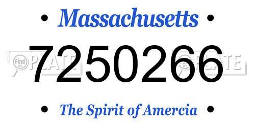 7250266 Massachusetts License Plate