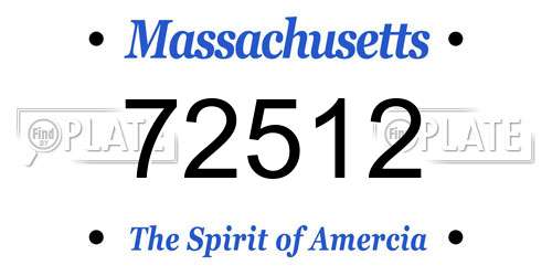 72512 Massachusetts License Plate